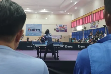 Atlet tenis meja saat berlaga di semi final Porprov Jateng 2026
